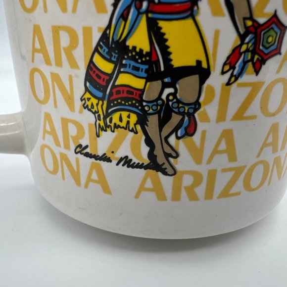 Arizona Coffee Mug Dancing Hopi Native Americans 3.5" Tall Souvenir - Picture 2 of 9